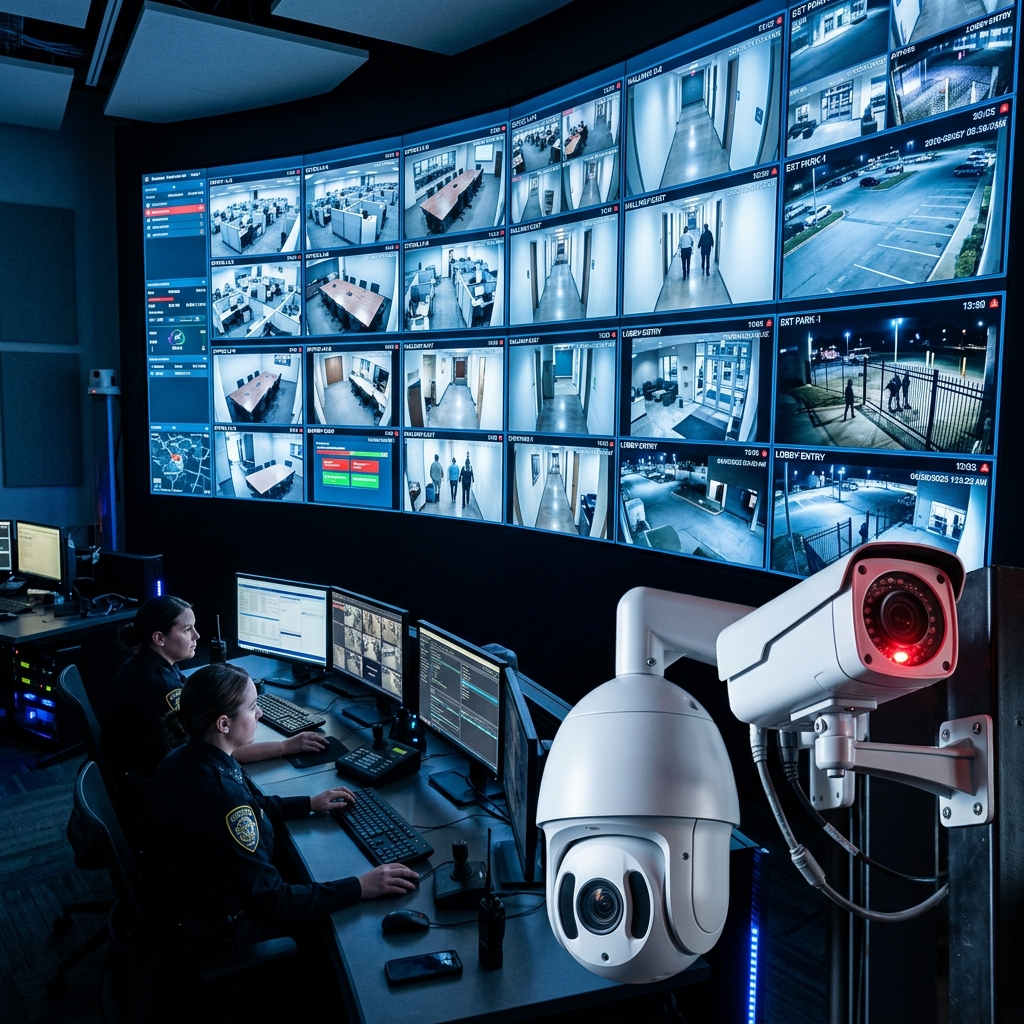 CCTV Security Rack and core switches